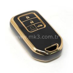 NANO Yüksek Kalite Kumanda Kılıfı Honda 4 Buton Siyah Renk