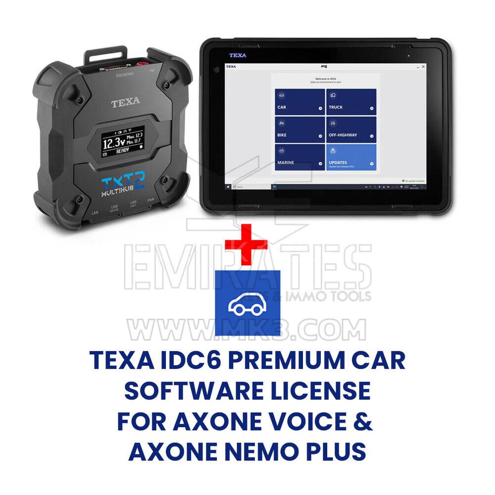 Texa AXONE VOICE + NAVIGATOR TXT MULTIHUB 2 Tam Araç IDC6 lisansı ve Texa APP Hediyesi ile
