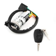 Renault Clio Dacia Logan, Sandero Kontak Kilidi - 1 x Uzaktan Kumanda Düğmeli Plastik Anahtar, 1 x Bıçak Anahtarı - 6001546809 / 806013230R