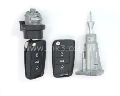 VW MQB BA Orijinal Yeni Tipi 2x Sustalı Kumanda 3 Buton 433MHz Kilit Seti ile