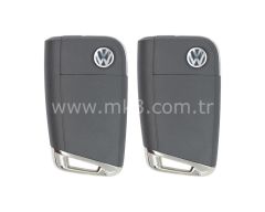 VW MQB BG Orijinal Yeni Tipi Sustalı Kumanda 3 Buton 433MHz Kilit Seti ile