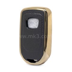 NANO Yüksek Kalite Altın Deri Kumanda Kılıfı Honda 3 Buton Siyah Renk HD-A13J3B