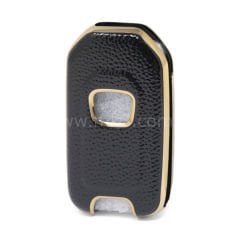 NANO Yüksek Kalite Altın Deri Kumanda Kılıfı Honda 2 Buton Siyah Renk HD-B13J2