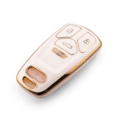 NANO Yüksek Kalite Kumanda Kılıfı Audi 4 Buton Beyaz Renk - Audi-B11J4