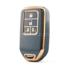 NANO Yüksek Kalite Kumanda Kılıfı Honda 4 Buton Gri Renk -HD-A11J4B