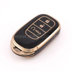 NANO Yüksek Kalite Kumanda Kılıfı Honda 3 Buton Siyah Renk -HD-G11J3B