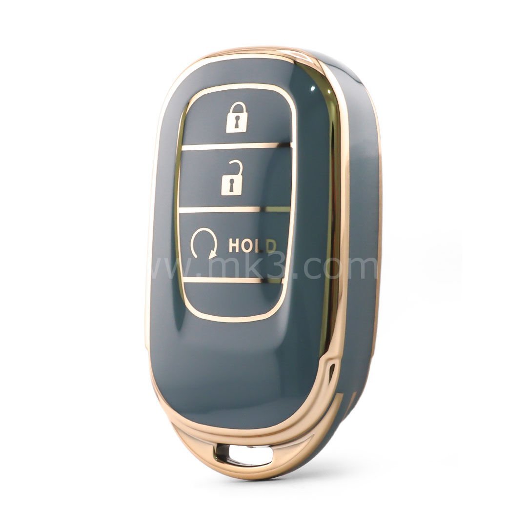 NANO Yüksek Kalite Kumanda Kılıfı Honda 3 Buton Gri Renk -HD-G11J3B
