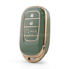 NANO Yüksek Kalite Kumanda Kılıfı Honda 3 Buton Yaşıl Renk -HD-G11J3B