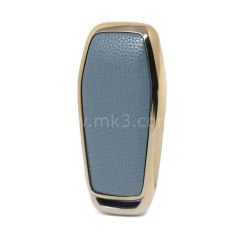 NANO Yüksek Kalite Altın Deri Kumanda Kılıfı Ford 3 Buton Gri  Renk Ford-C13J3