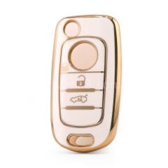 NANO Yüksek Kalite Kumanda Kılıfı FIAT 3 Buton Beyaz Renk -FIAT-C11J3B