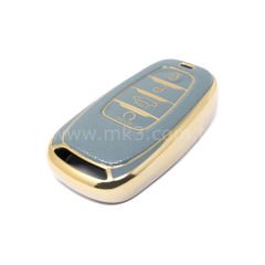 NANO Yüksek Kalite Altın Deri Kumanda Kılıfı HONGQI 4 Buton Gri  Renk HQ-B13J