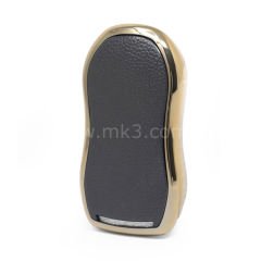 NANO Yüksek Kalite Altın Deri Kumanda Kılıfı Geely 4 Buton Siyah Renk GL-C13J