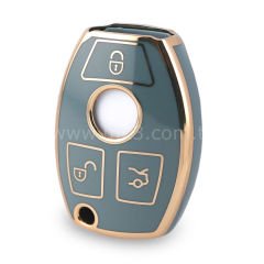 NANO Yüksek Kalite Kumanda Kılıfı Mercedes Benz 3 Buton Gri Renk Benz-A11J3
