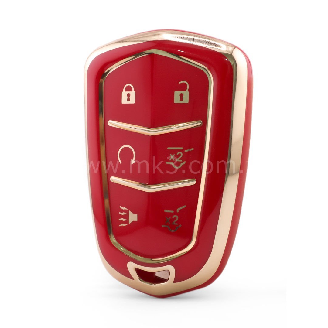 NANO Yüksek Kalite Kumanda Kılıfı Cadillac 6 Buton kırmızı Renk -CDLC-A11J6