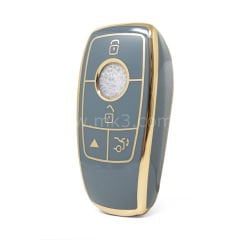 NANO Yüksek Kalite Kumanda Kılıfı Mercedes Benz E Series 4 Buton Gri Renk Benz-B11J4