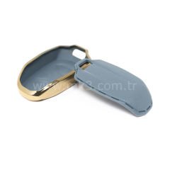 NANO Yüksek Kalite Altın Deri Kumanda Kılıfı LYNK&CO 4 Buton Gri Renk LC-A13J