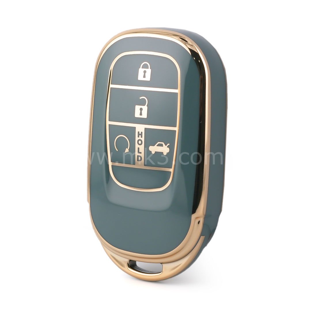 NANO Yüksek Kalite Kumanda Kılıfı Honda 4  Buton Gri  Renk HD-G11J4