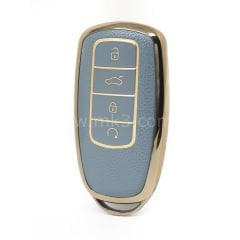 NANO Yüksek Kalite Altın Deri Kumanda Kılıfı Chery 4 Buton Gri Renk CR-C13J