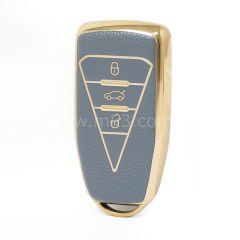 NANO Yüksek Kalite Altın Deri Kumanda Kılıfı Venucia 3 Buton Gri Renk VNC-B13J
