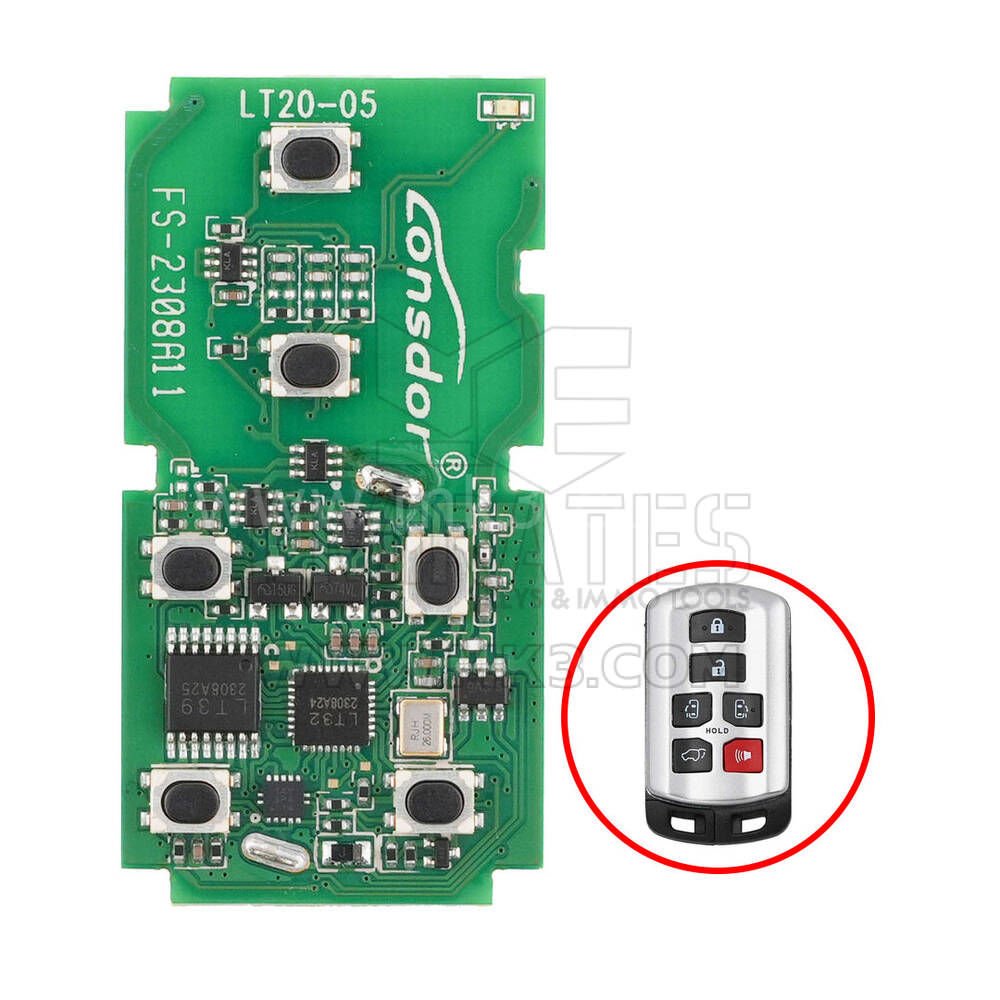 Lonsdor LT20-05 Toyota / Lexus Üvrensel PCB Kumanda 6 buton 314.35MHz 4D Çip