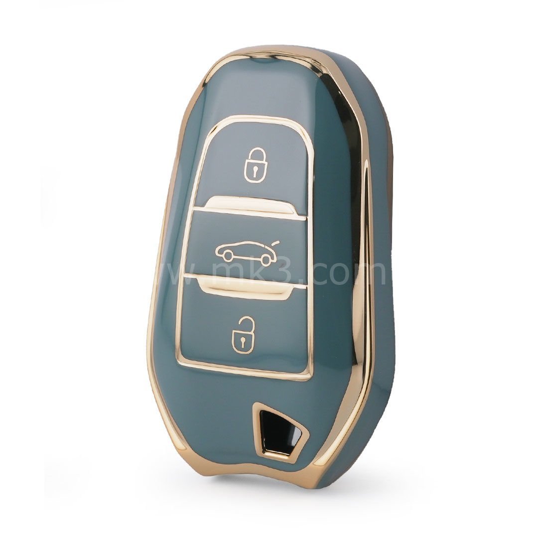 NANO Yüksek Kalite Kumanda Kılıfı Peugeot Citroen DS 3  Buton Gri Renk PG-A11J