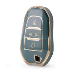 NANO Yüksek Kalite Kumanda Kılıfı Peugeot Citroen DS 3  Buton Gri Renk PG-A11J