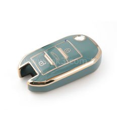 NANO Yüksek Kalite Kumanda Kılıfı Peugeot 407 408 - 3 Buton Gri Renk PG-C11J