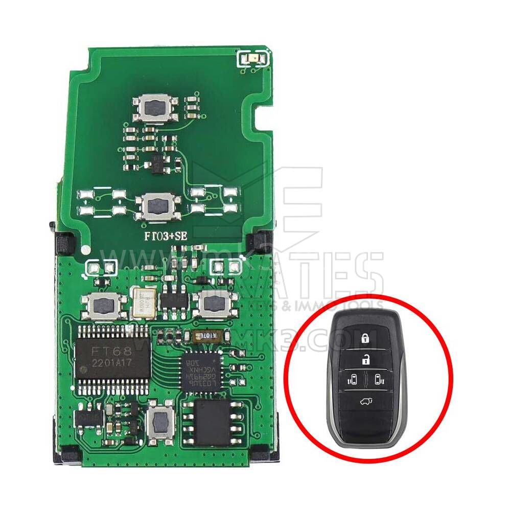 Lonsdor FT03-P0120B5 Toyota  Üvrensel PCB Kumanda 5 buton 8A Transponder