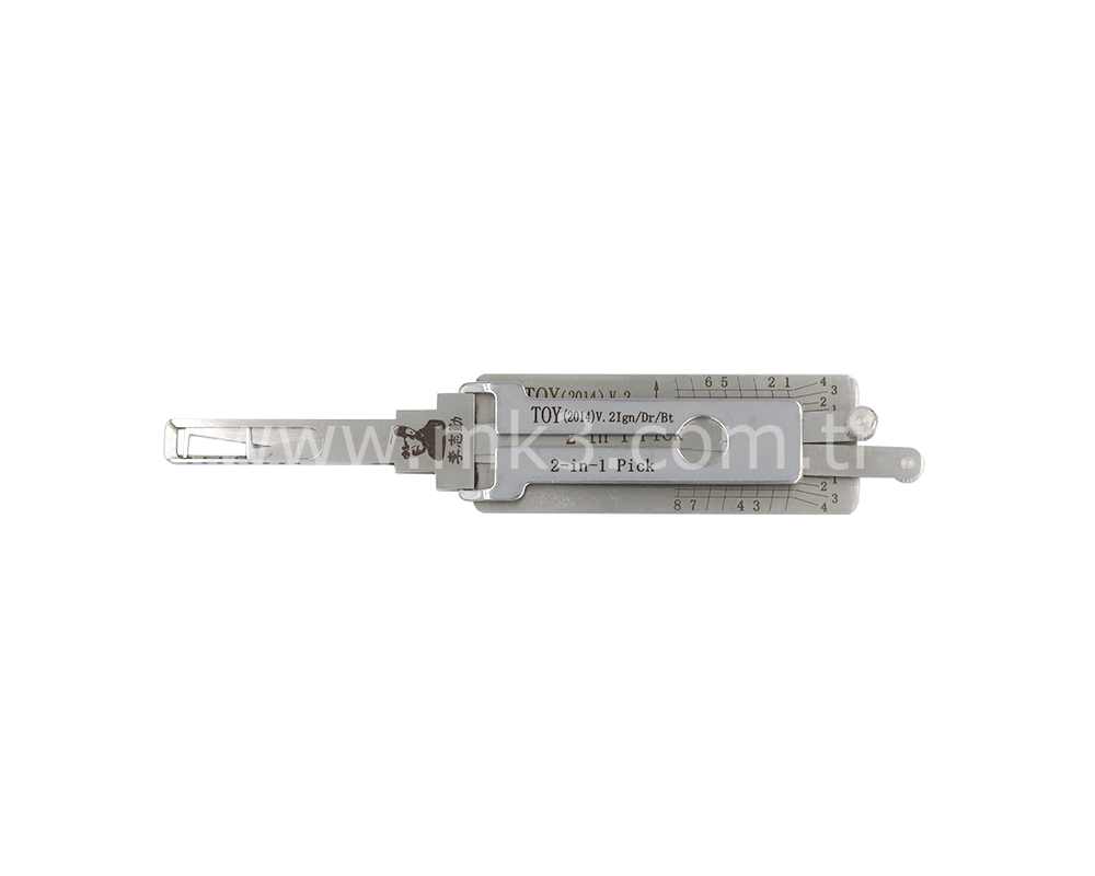 Original Lishi 2-in-1 Pick Decoder Tool TOY2014 V2 -4 TRACKS for Toyota 2014 4 Tracks Keyway Picks and Reads 2 and 4 Tracks