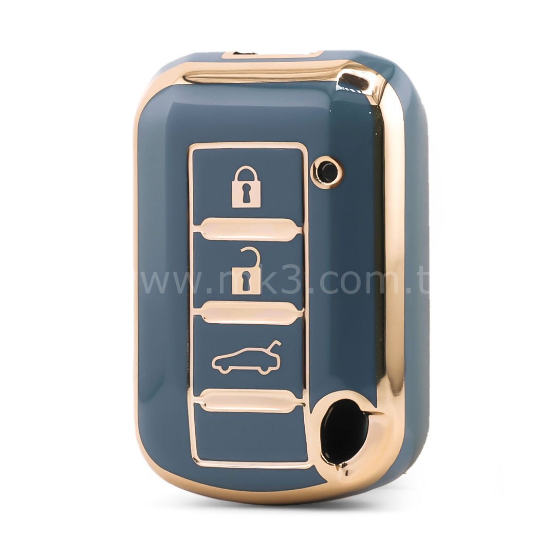 NANO Yüksek Kalite Kumanda Kılıfı MITSUBISHI 3 Buton Gri Renk -MSB-C11J