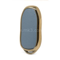 NANO Yüksek Kalite Altın Deri Kumanda Kılıfı Tesla 3 Buton Gri  Renk TSL-C13J