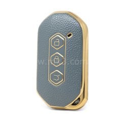 NANO Yüksek Kalite Altın Deri Kumanda Kılıfı WULING 3 Buton Gri Renk WL-B13J