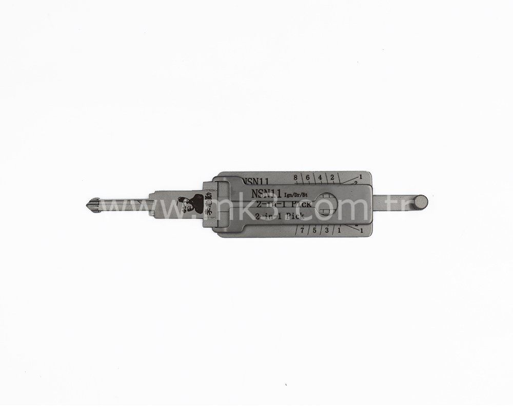 Original Lishi 2-in-1 Pick Decoder Tool NSN11-AG For Nissan 8 Cuts Anti Glare Type