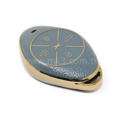 NANO Yüksek Kalite Altın Deri Kumanda Kılıfı Xpeng 4 Buton Gri Renk XP-B13J
