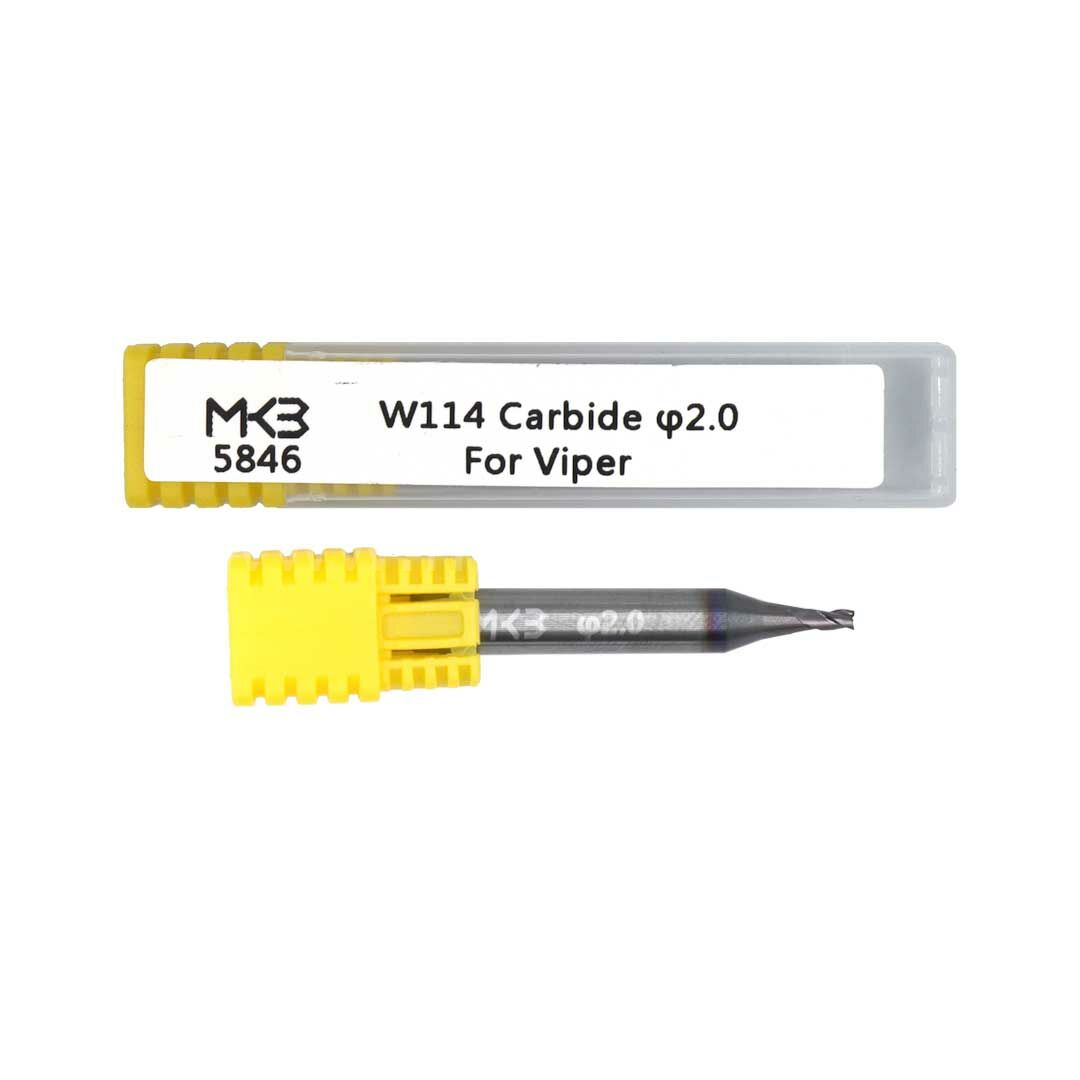 End Mill W114M karbür anahtar kesme bıçağı   φ2.0xD6x40Lx3F