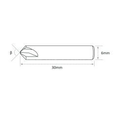 Dimple karbür 01DW kesme bıçağı 6x30Lx90°x2F
