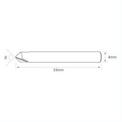 Dimple karbür V007 kesme bıçağı φ4x100°x33x3T
