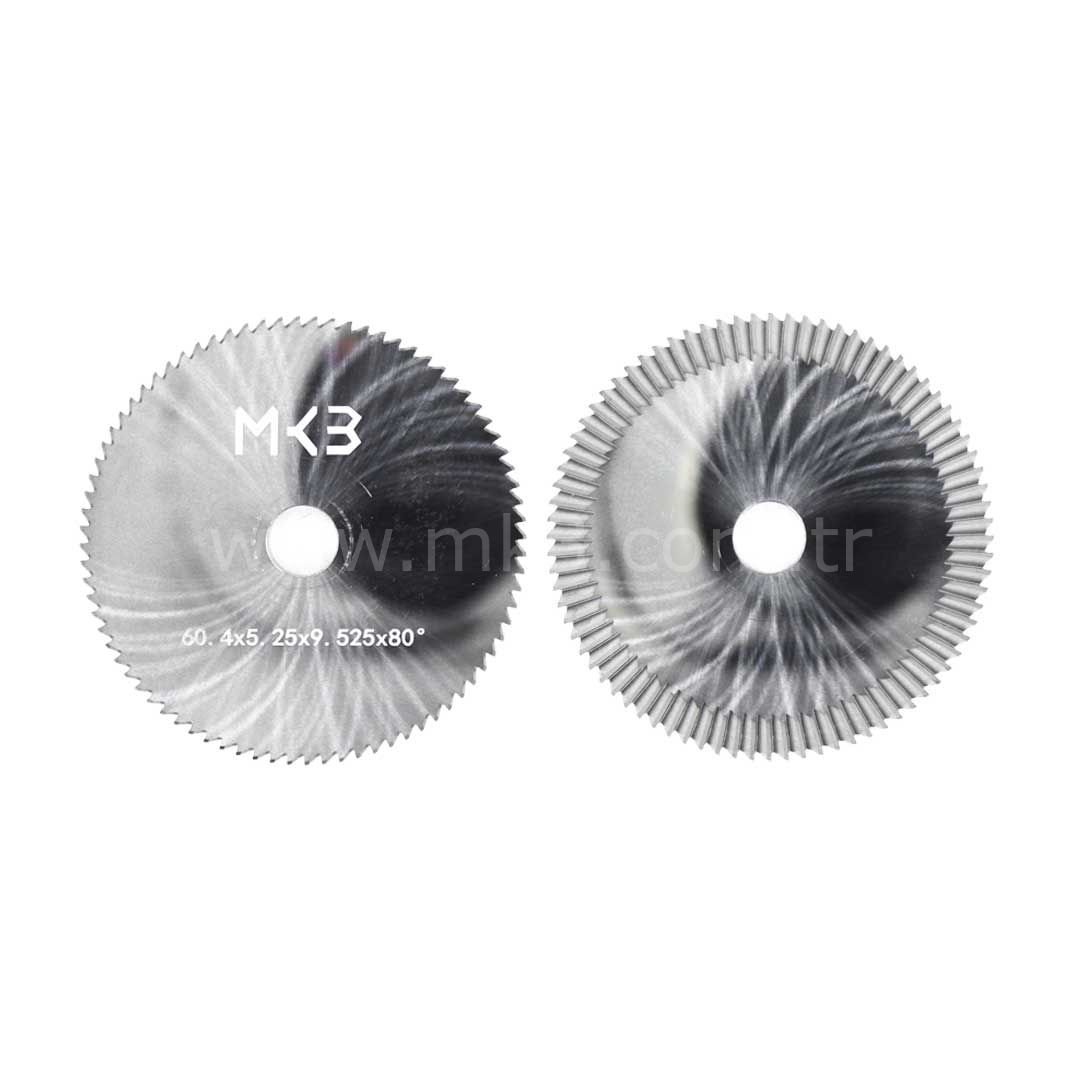 Düz Slotter karbür U01W anahtar kesme bıçağı φ60.4x5.25xφ9.525x80°