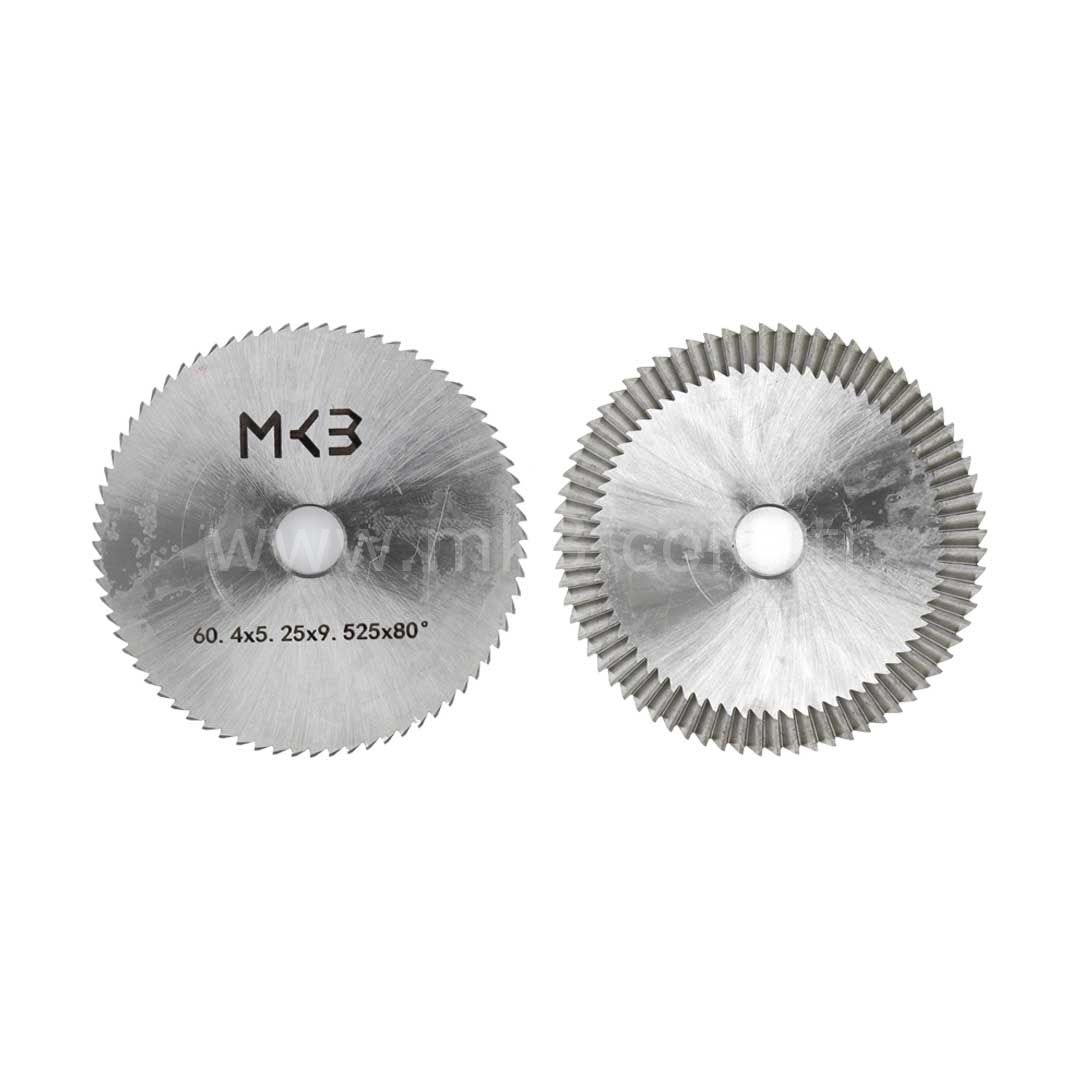 Düz Slotter karbür U01 HSSM35 anahtar kesme bıçağı φ60.4x5.25xφ9.525x80°