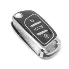 NANO Yüksek Kalite Kumanda Kılıfı Peugeot 3 Buton Siyah - Gümüş - PG-B11Y