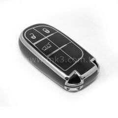 NANO Yüksek Kalite Kumanda Kılıfı Jeep 3 Buton Siyah - Gümüş - Jeep-B11Y3