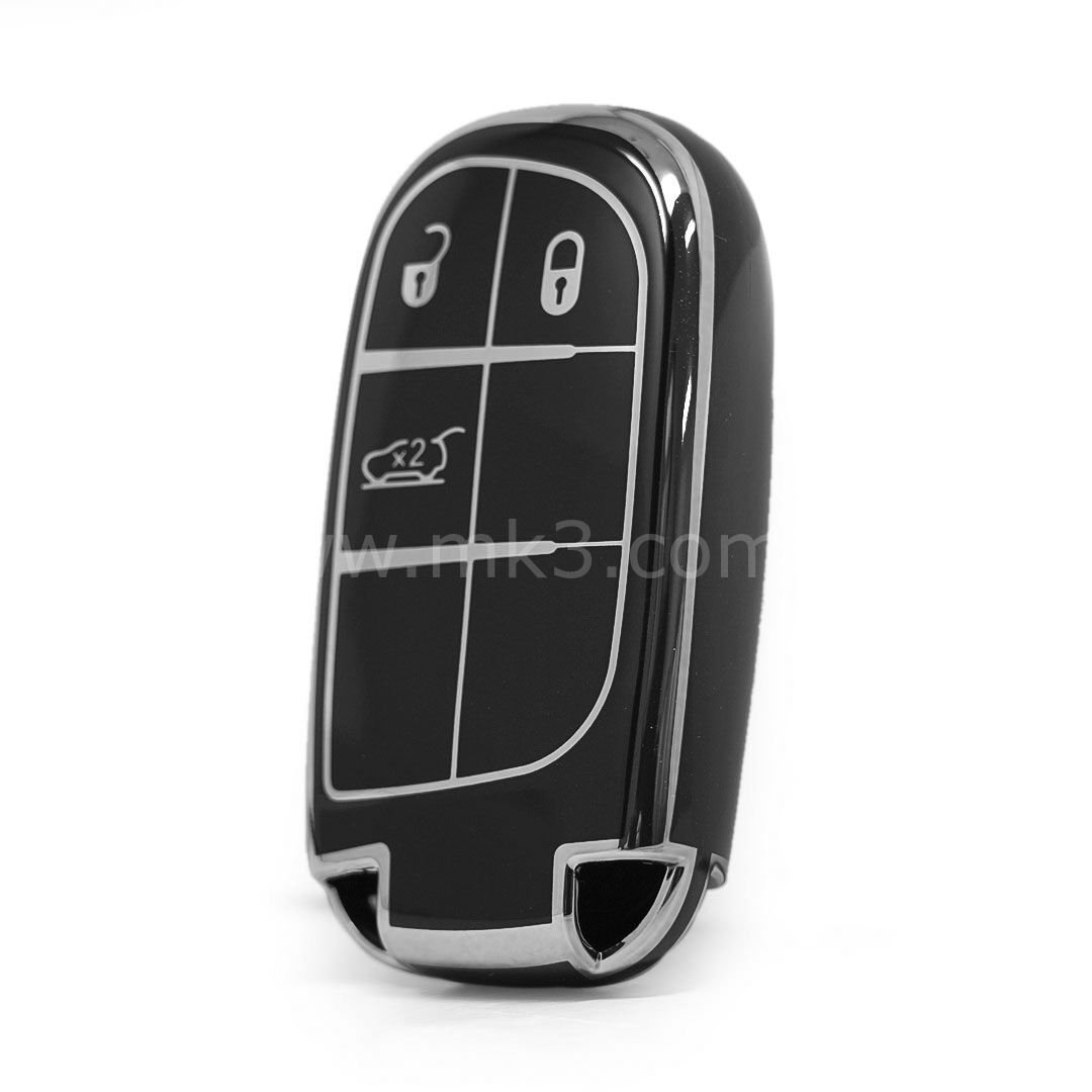 NANO Yüksek Kalite Kumanda Kılıfı Jeep 3 Buton Siyah - Gümüş - Jeep-B11Y3