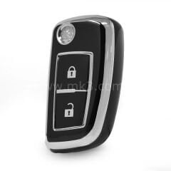 NANO Yüksek Kalite Kumanda Kılıfı Nissan 2 Buton Siyah - Gümüş - NS-B11Y2