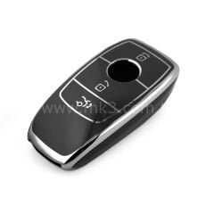 NANO Yüksek Kalite Kumanda Kılıfı Mercedes 3 Buton Siyah - Gümüş - Benz-B11Y3