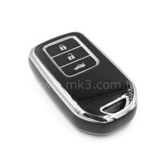 NANO Yüksek Kalite Kumanda Kılıfı Honda 3 Buton Siyah - Gümüş - HD-A11Y3A