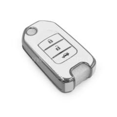 NANO Yüksek Kalite Kumanda Kılıfı Honda 3 Buton Beyaz - Gümüş - HD-B11Y3