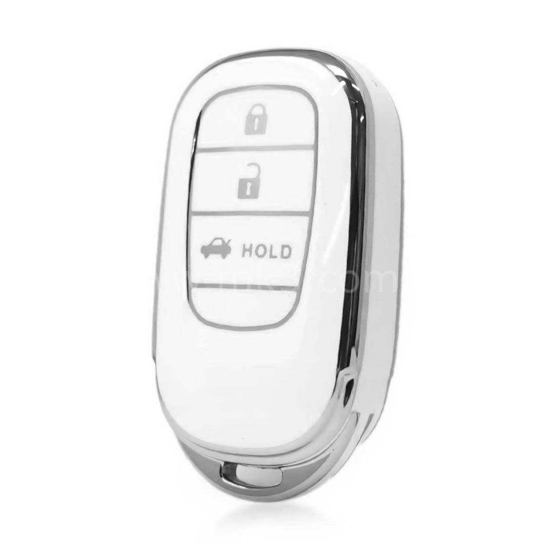NANO Yüksek Kalite Kumanda Kılıfı Honda 3 Buton Beyaz - Gümüş - HD-G11Y3A