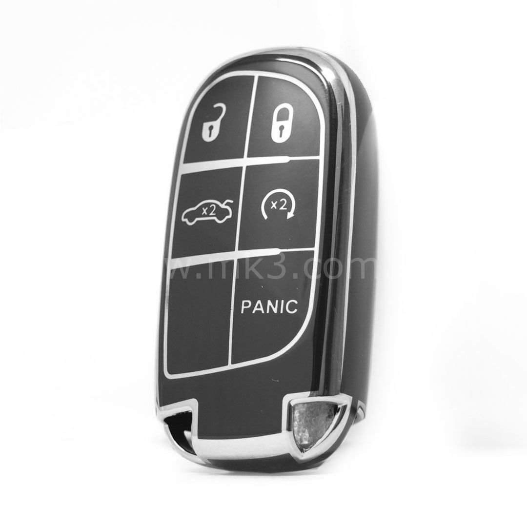 NANO Yüksek Kalite Kumanda Kılıfı Jeep 5 Buton Siyah - Gümüş - Jeep-B11Y5