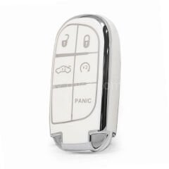 NANO Yüksek Kalite Kumanda Kılıfı Jeep 5 Buton Beyaz - Gümüş - Jeep-B11Y5(Kopya)
