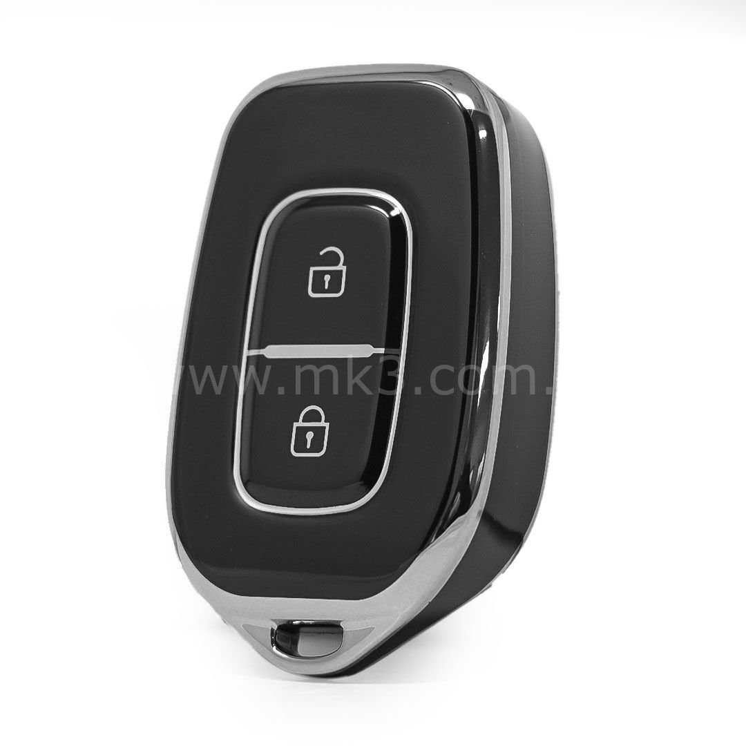 NANO Yüksek Kalite Kumanda Kılıfı Renault 2 Buton Siyah - Gümüş - RN-C11Y2
